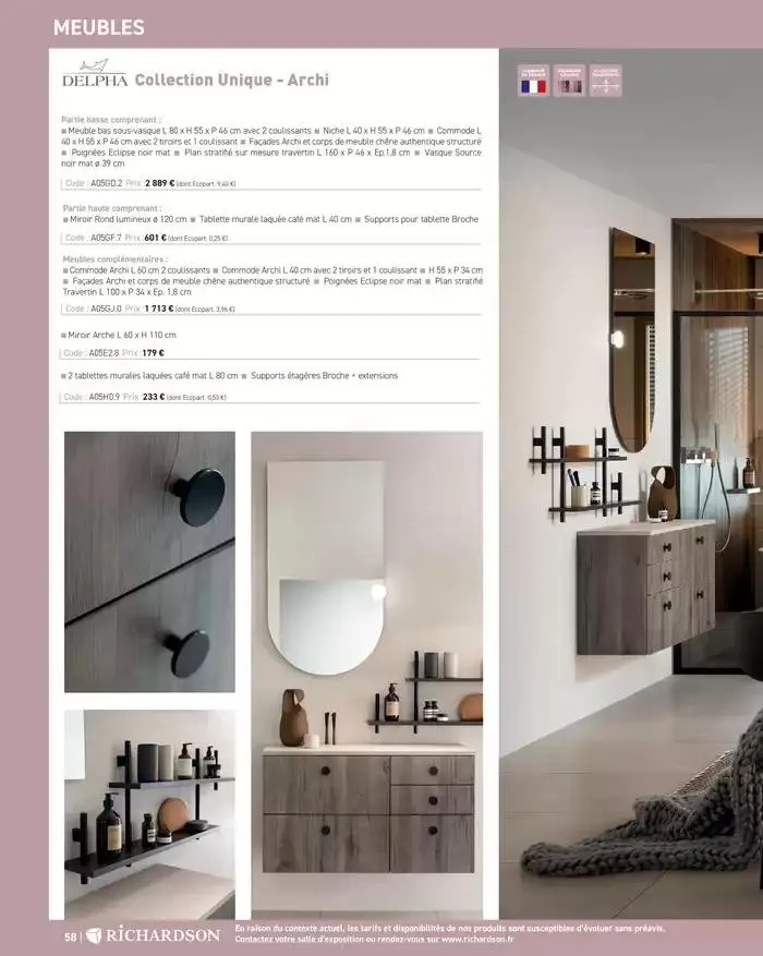 SALLE DE DE BAINS ET CARRELAGE 2025 du 11 avril au 31 décembre 2025 - Catalogue page 60