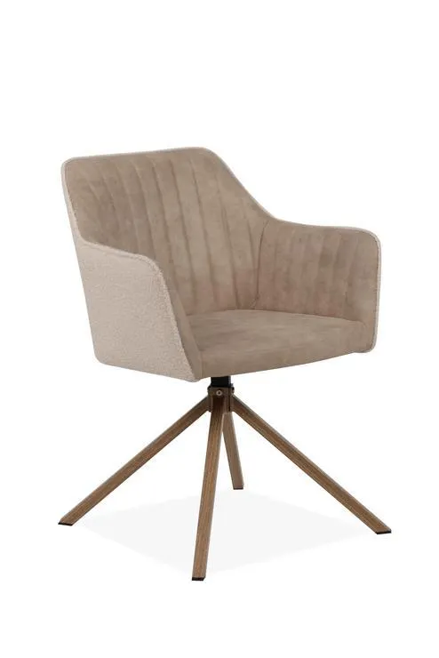 RAY FAUTEUIL VINTAGE BEIGE TEDDY BOIS