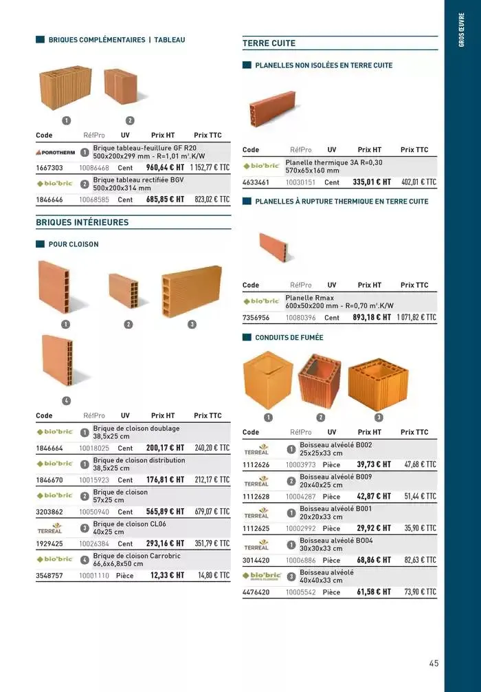 Matériaux 2025 du 1 janvier au 31 décembre 2025 - Catalogue page 45