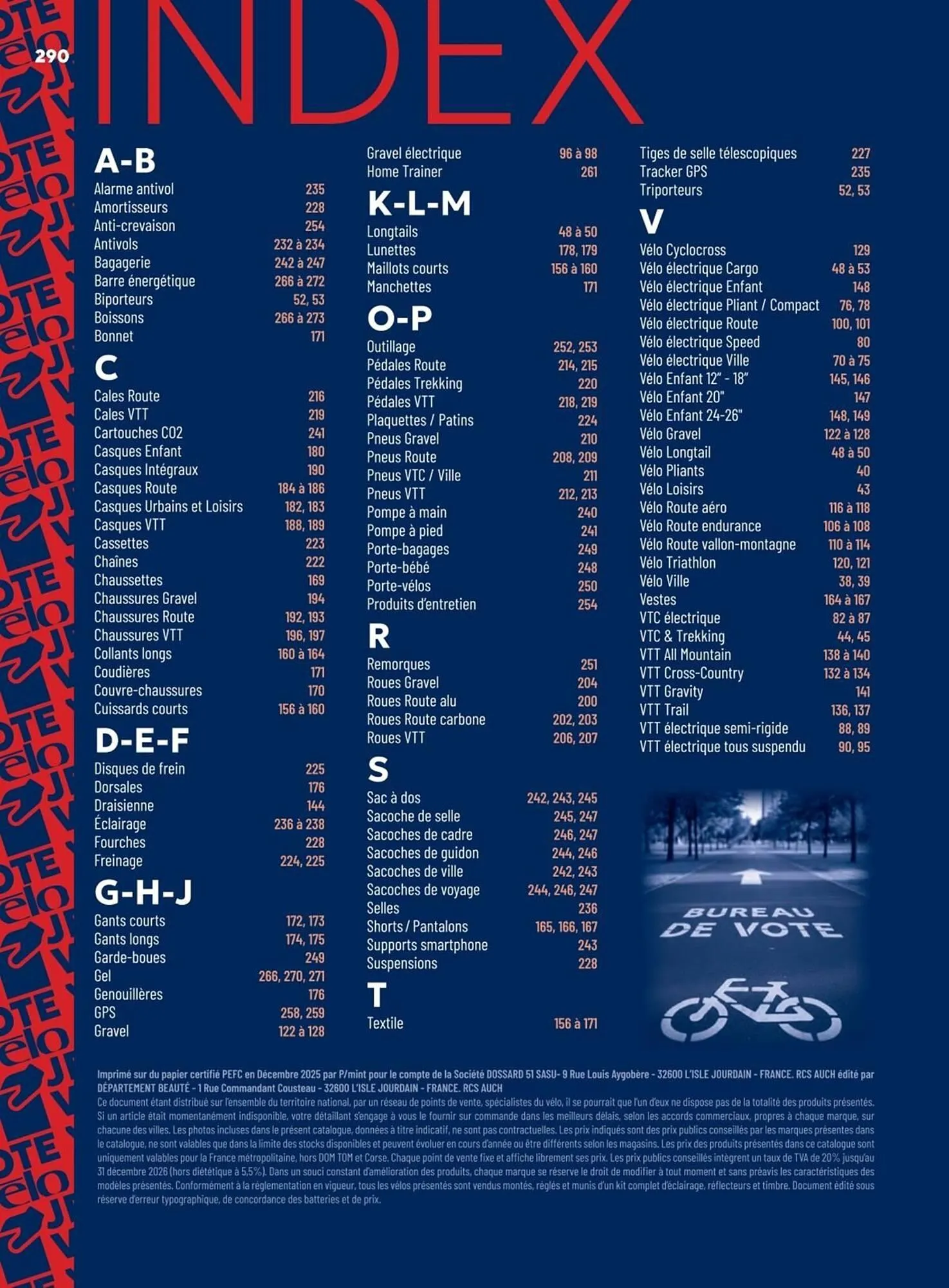 Catalogue Culture Vélo du 19 décembre au 31 décembre 2026 - Catalogue page 290