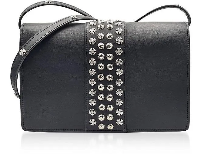 Baldina Black Leather Shoulder Bag