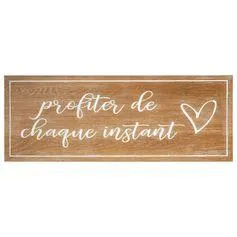 Décoration murale bois avec citation 80x30cm