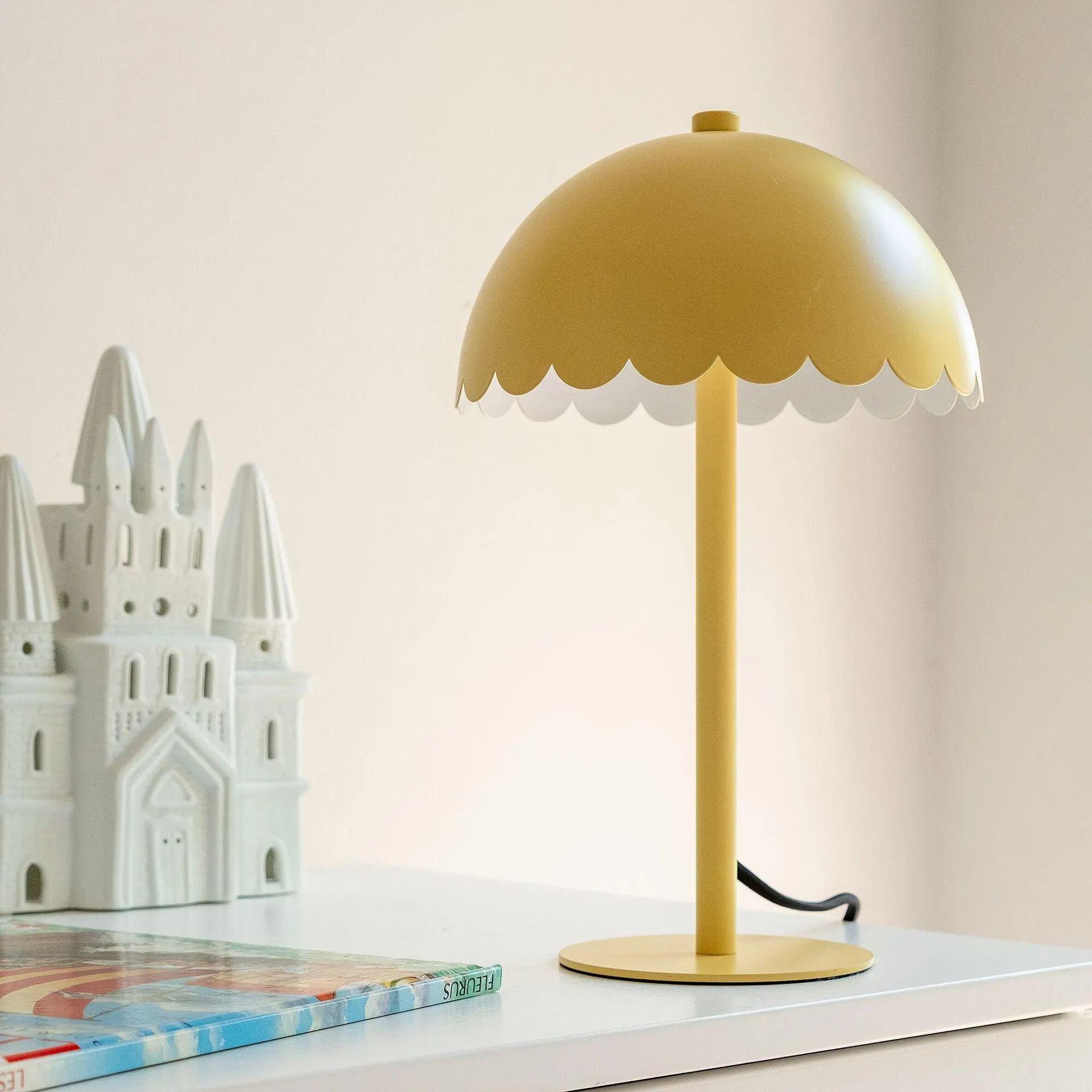 Lampe à poser électrifiée en acier H31,5cm - jaune