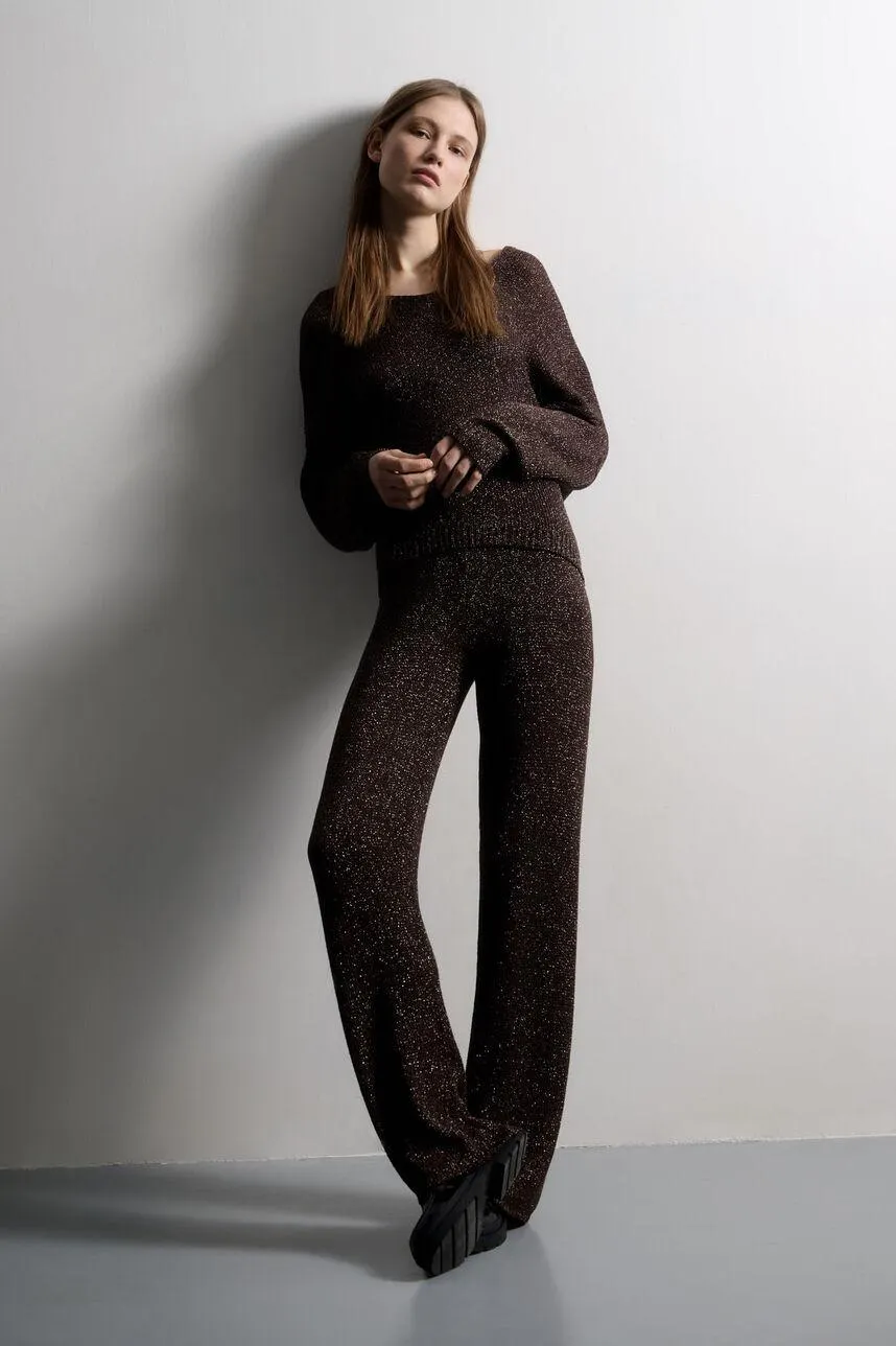 Pantalon ample en maille tricot lurex KARL SHINE