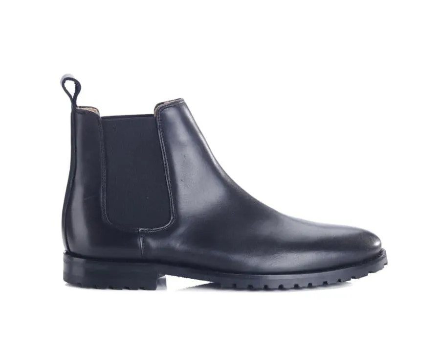 Chelsea boots semelle gomme avec talon bottier Noir - BENTFIELD GOMME