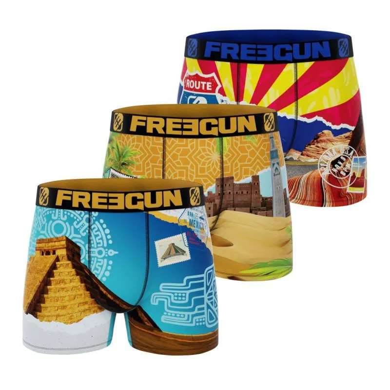 Lot de 3 boxers garçon en polyester recyclé Landscape