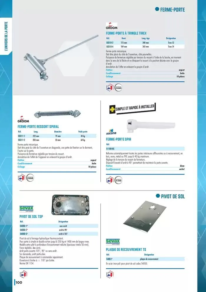 Guide Quincaillerie Serrurerie 2025 - 2026 du 1 avril au 1 avril 2026 - Catalogue page 102