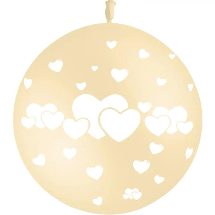 Lot de 2 Ballons Cœurs entrelacés Or 90 cm