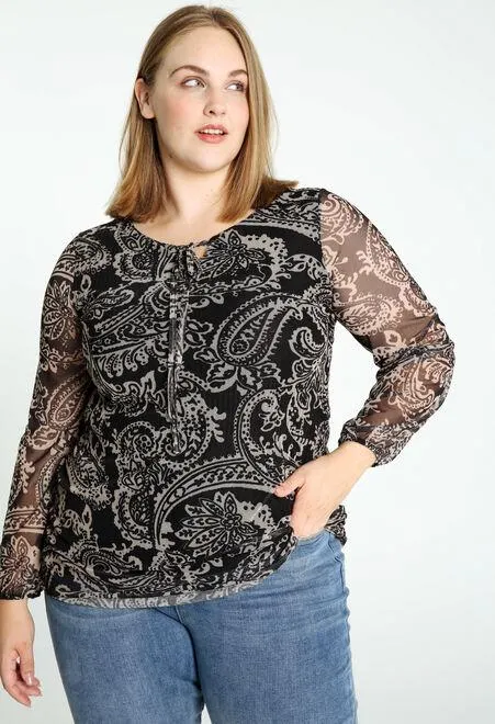 Tunique plissée à motif cachemire