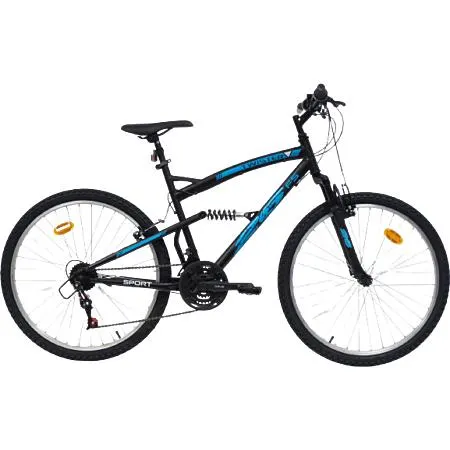 Vélo VTT 26'' Tout Suspendu Homme "Twister" - 18 Vitesses - Freins V-Brake - Jantes aluminium