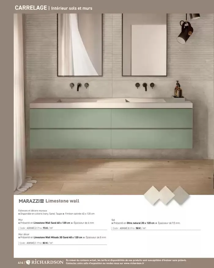 SALLE DE DE BAINS ET CARRELAGE 2025 du 11 avril au 31 décembre 2025 - Catalogue page 416