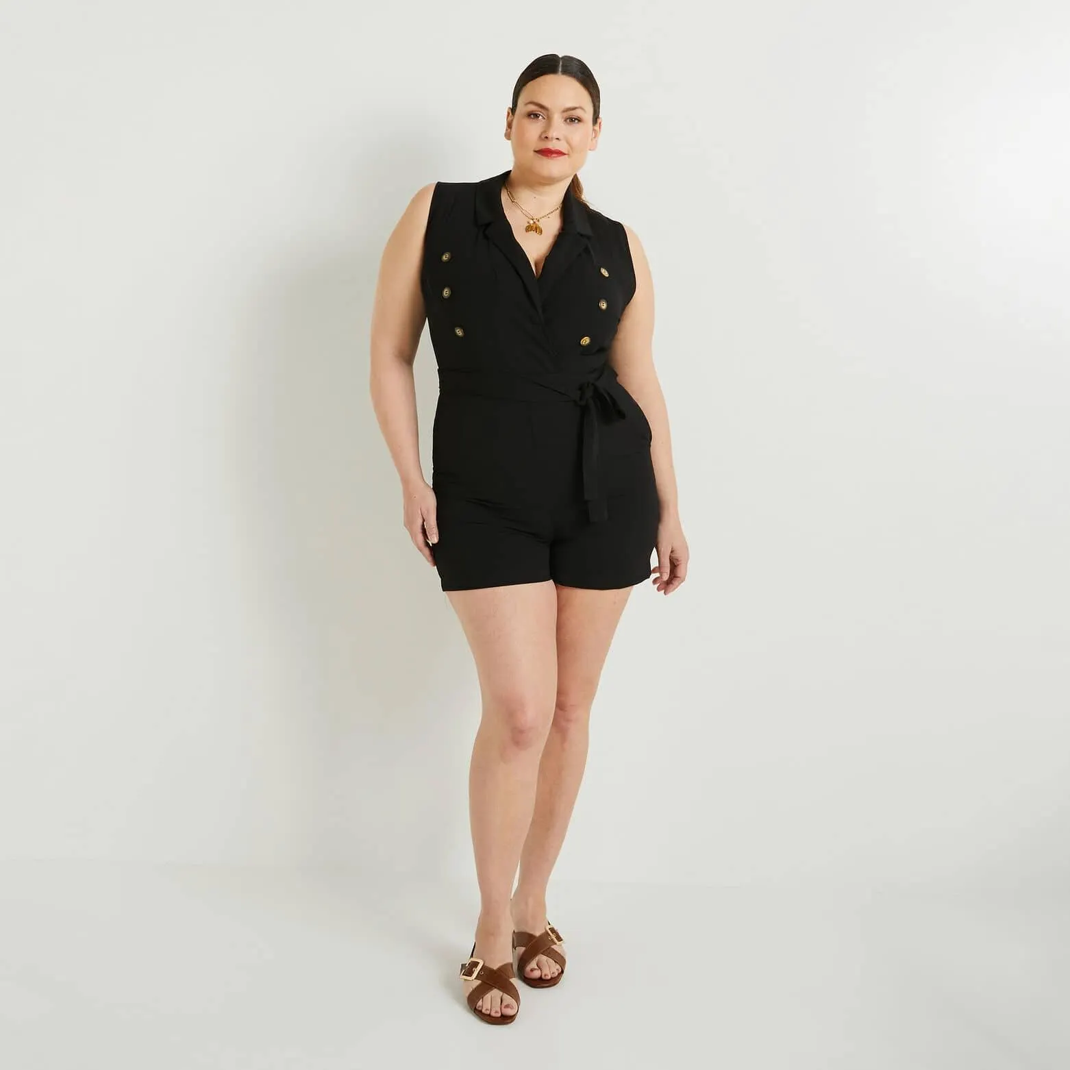 Combishort sans manches femme