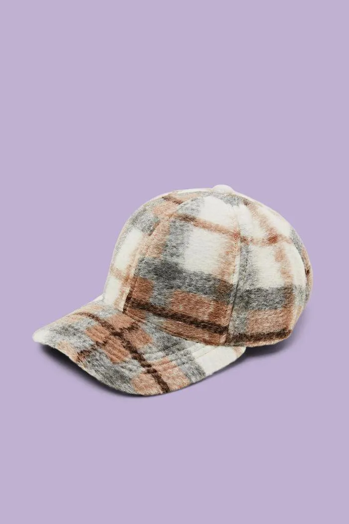 Casquette de base-ball en tissu brossé à carreaux