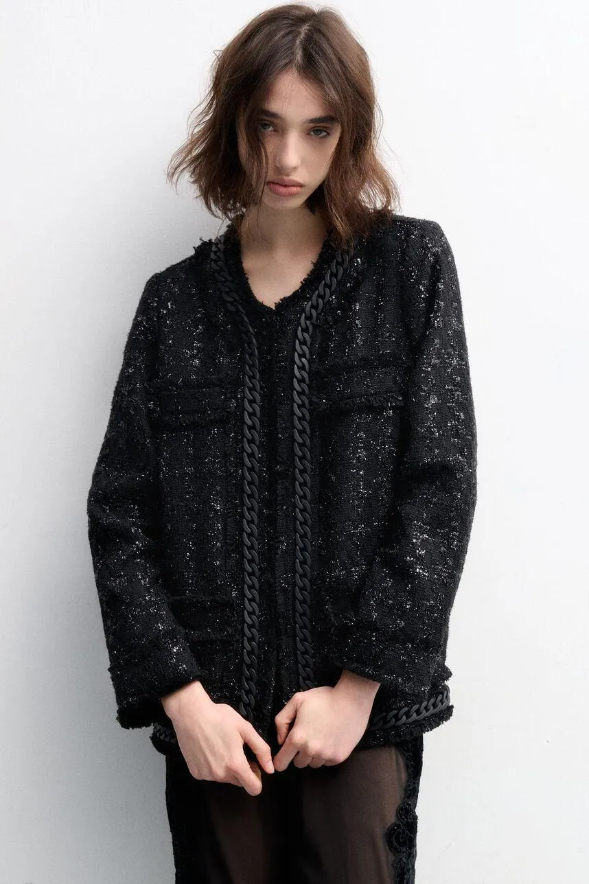 Veste en tweed mélangé lurex VERMONT