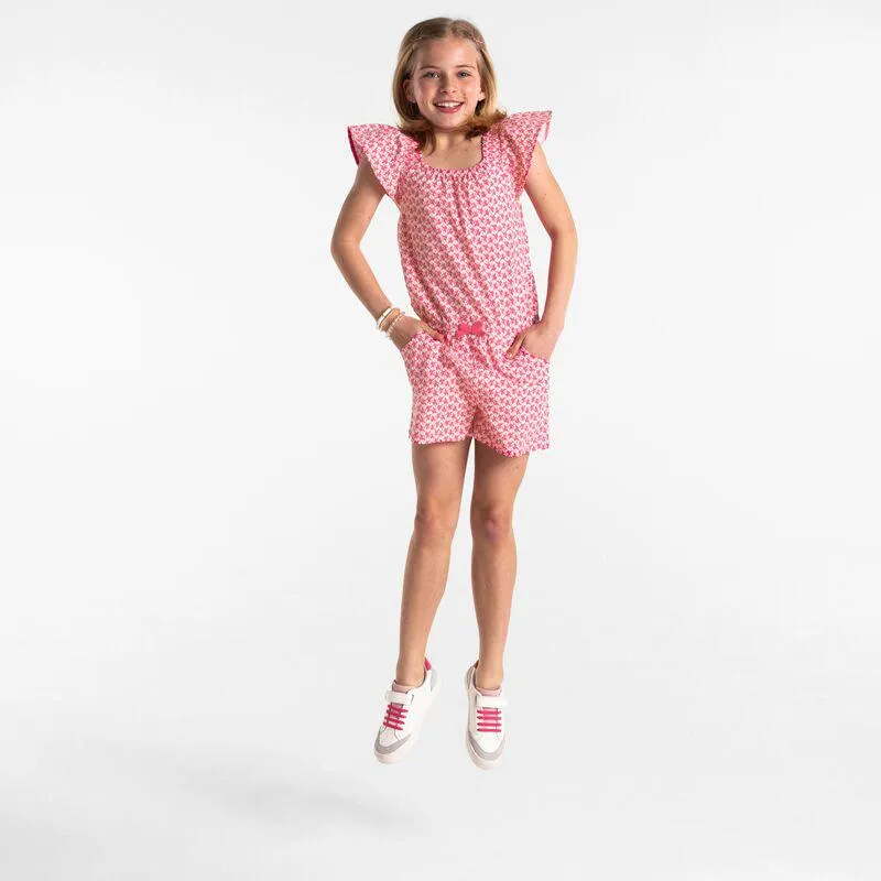 Combishort en jersey imprimé rose fille