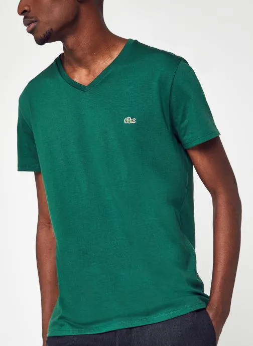 T-shirt - Classique Col V MC TH6710 Lacoste - Vert