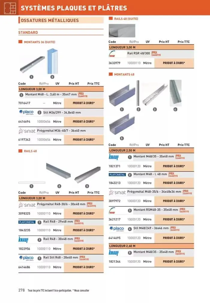 Matériaux 2025 du 1 janvier au 31 décembre 2025 - Catalogue page 278