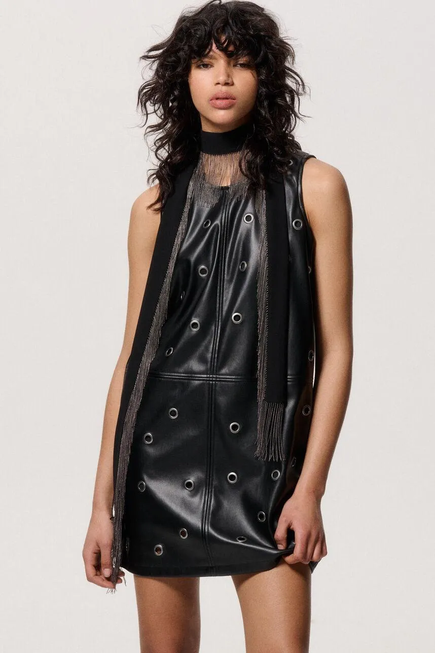 Robe courte en cuir synthétique ROSE RING