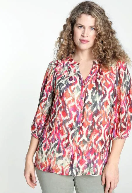 Blouse ample imprimé ethnique