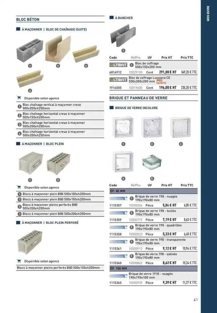 Matériaux 2025 du 1 janvier au 31 décembre 2025 - Catalogue page 41