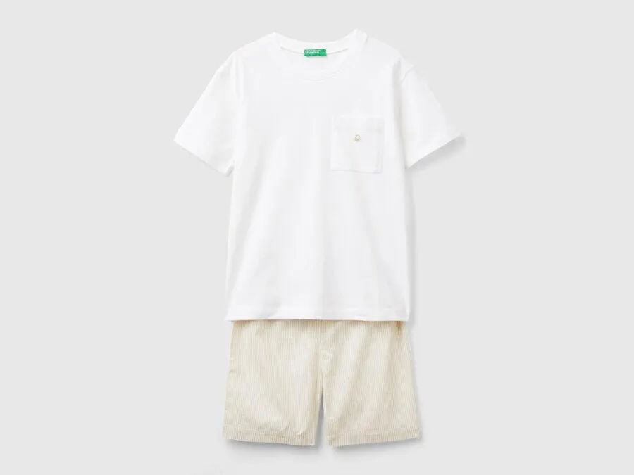Pyjama avec short rayé