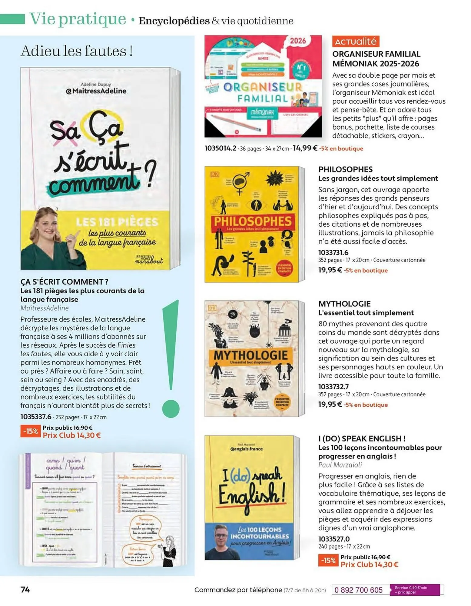 Catalogue France Loisirs du 1 septembre au 31 octobre 2025 - Catalogue page 74