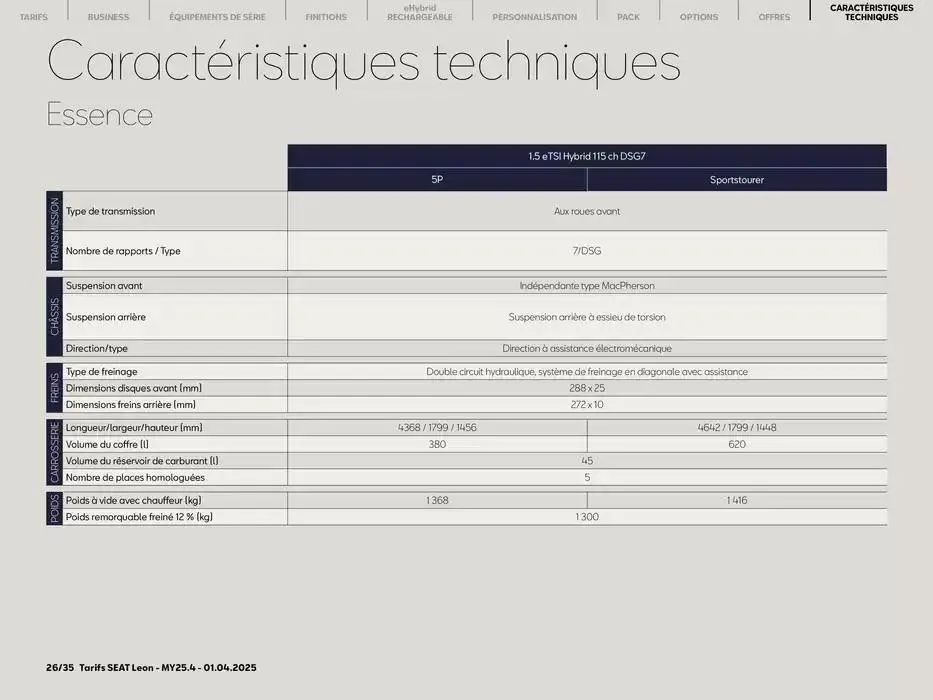 SEAT Leon 5 portes du 2 avril au 2 avril 2026 - Catalogue page 26