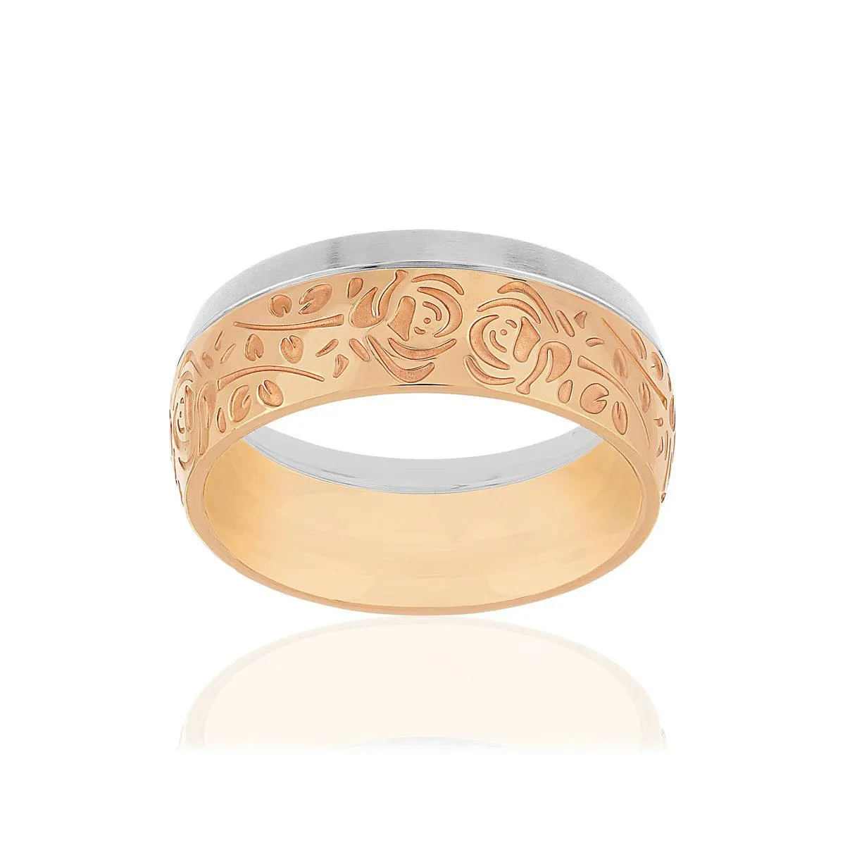 Alliance acier revêtement rose gravé rose 8 mm