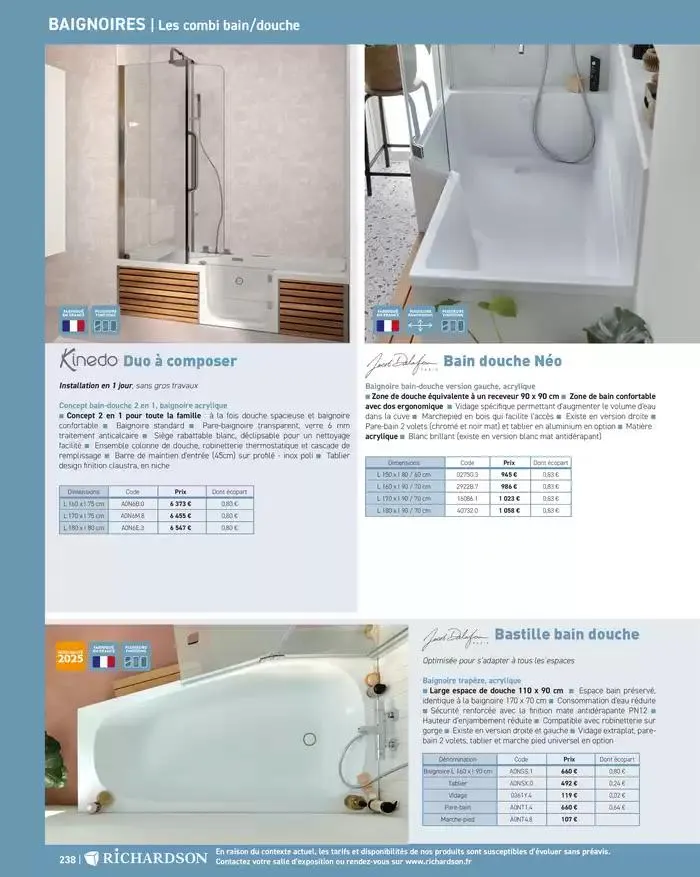SALLE DE DE BAINS ET CARRELAGE 2025 du 11 avril au 31 décembre 2025 - Catalogue page 240