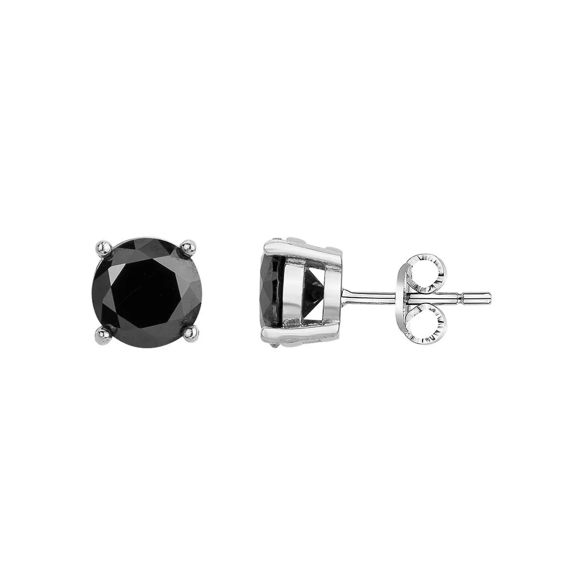 Boucles d'oreilles puces Ryo en Acier 316L avec oxyde de zirconium noir