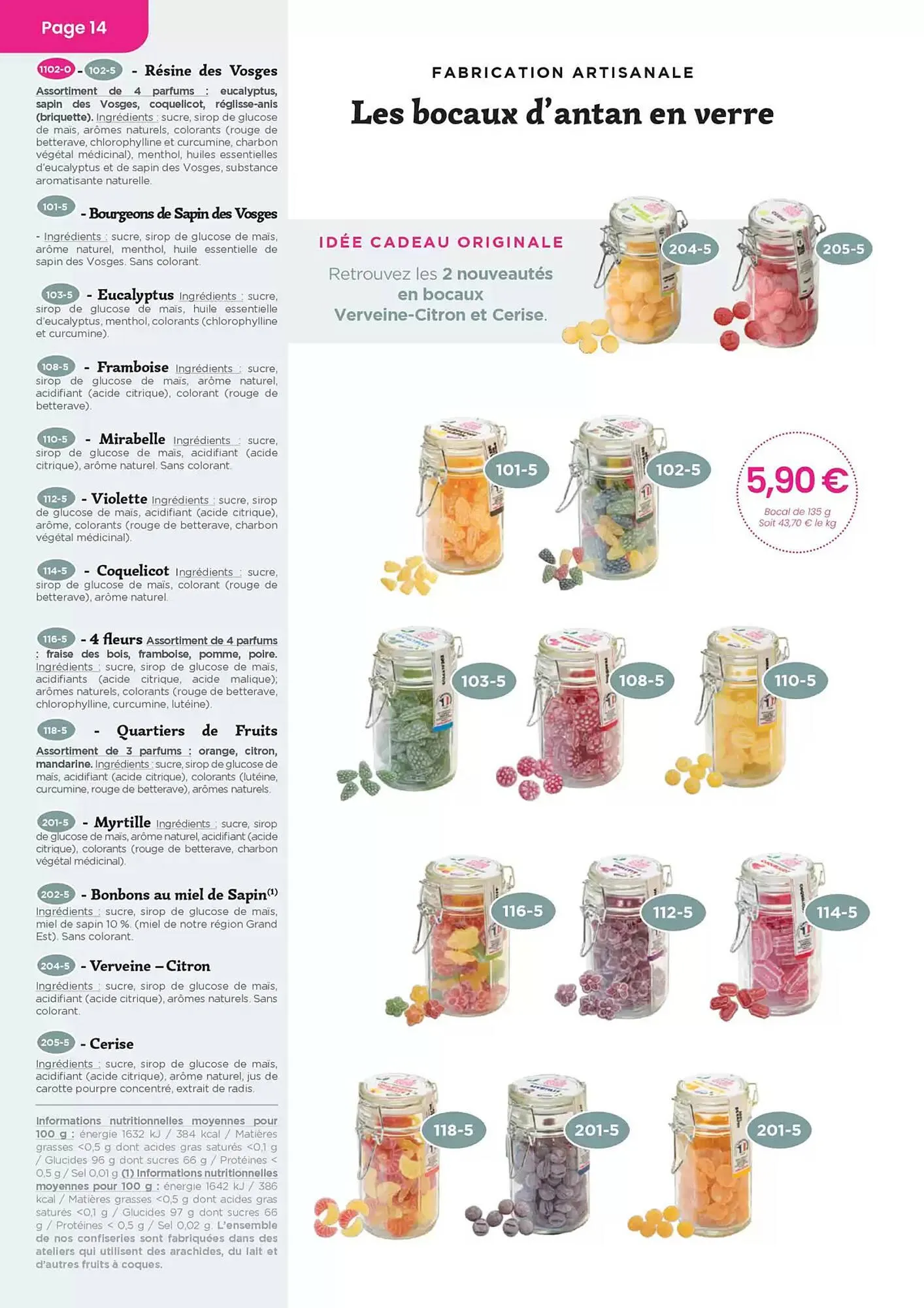 Catalogue Confiserie des Hautes Vosges du 20 mai au 31 décembre 2025 - Catalogue page 14