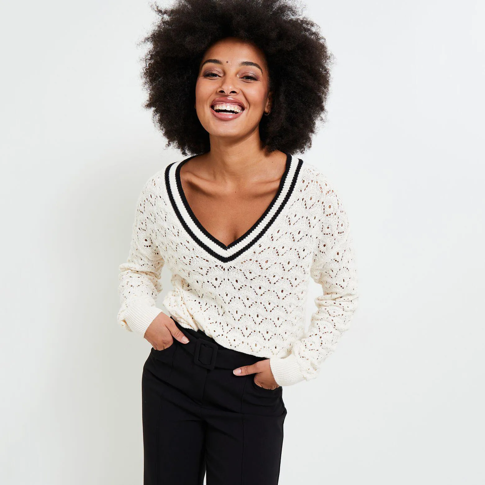 Pull ajouré femme