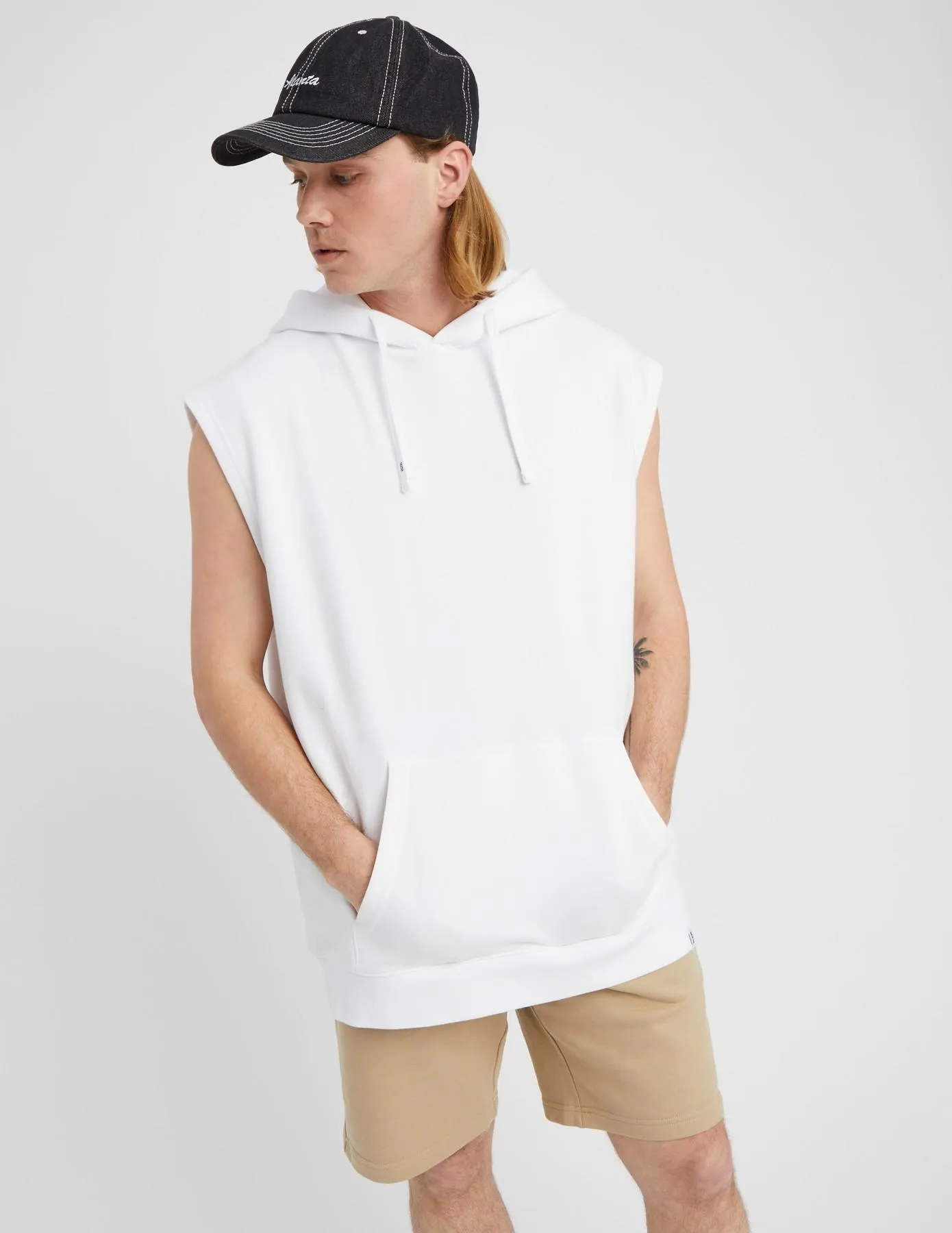 Sweat sans manches à capuche - Blanc