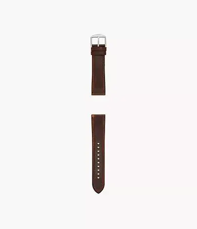Bracelet de montre interchangeable de 22 mm en cuir et caoutchouc, brun foncé
