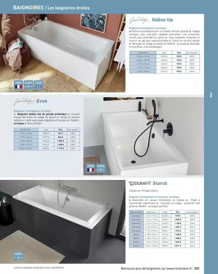 SALLE DE DE BAINS ET CARRELAGE 2025 du 11 avril au 31 décembre 2025 - Catalogue page 233