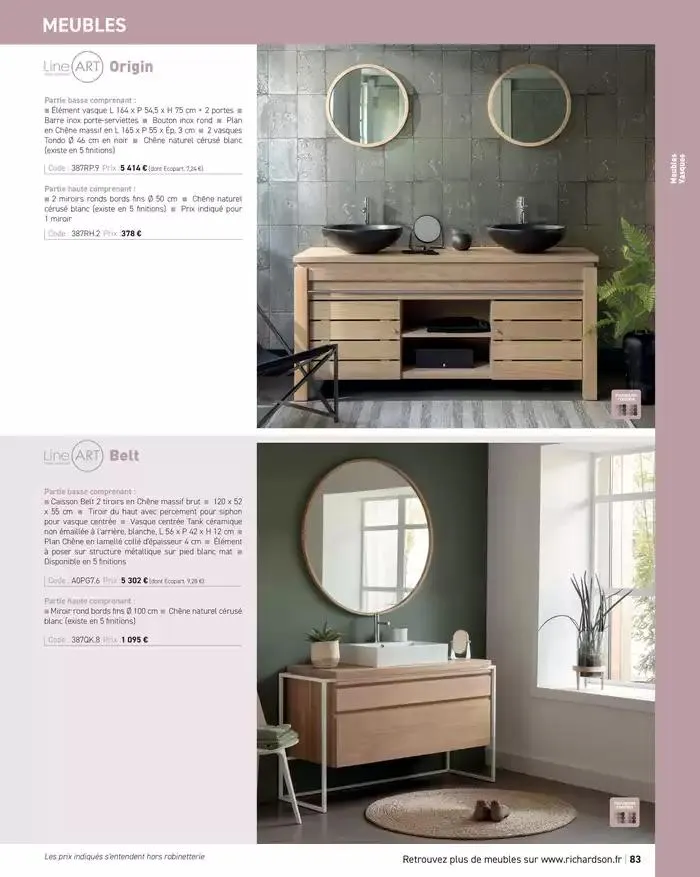 SALLE DE DE BAINS ET CARRELAGE 2025 du 11 avril au 31 décembre 2025 - Catalogue page 85