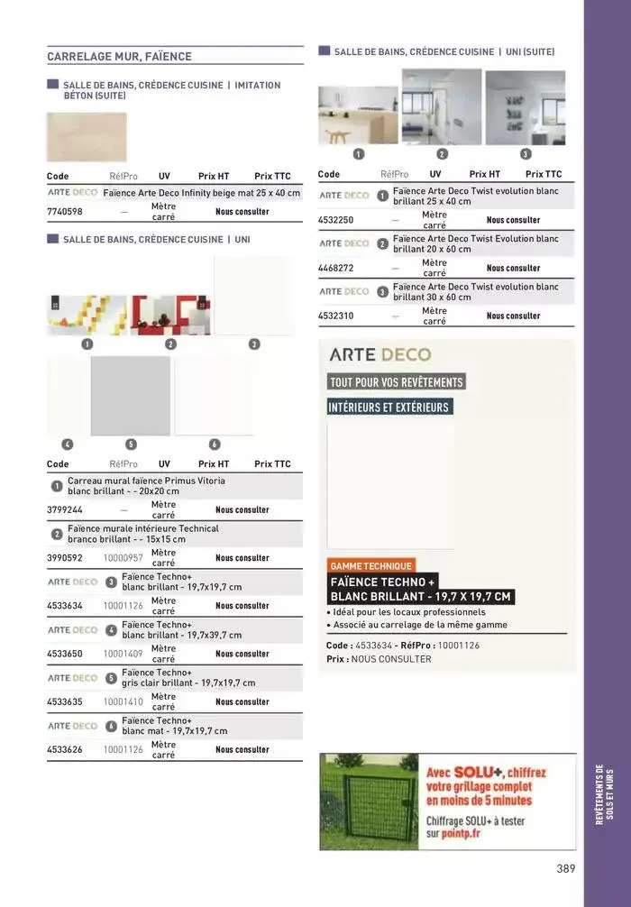 Matériaux 2025 du 1 janvier au 31 décembre 2025 - Catalogue page 389