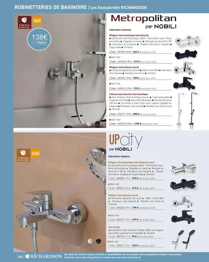 SALLE DE DE BAINS ET CARRELAGE 2025 du 11 avril au 31 décembre 2025 - Catalogue page 244