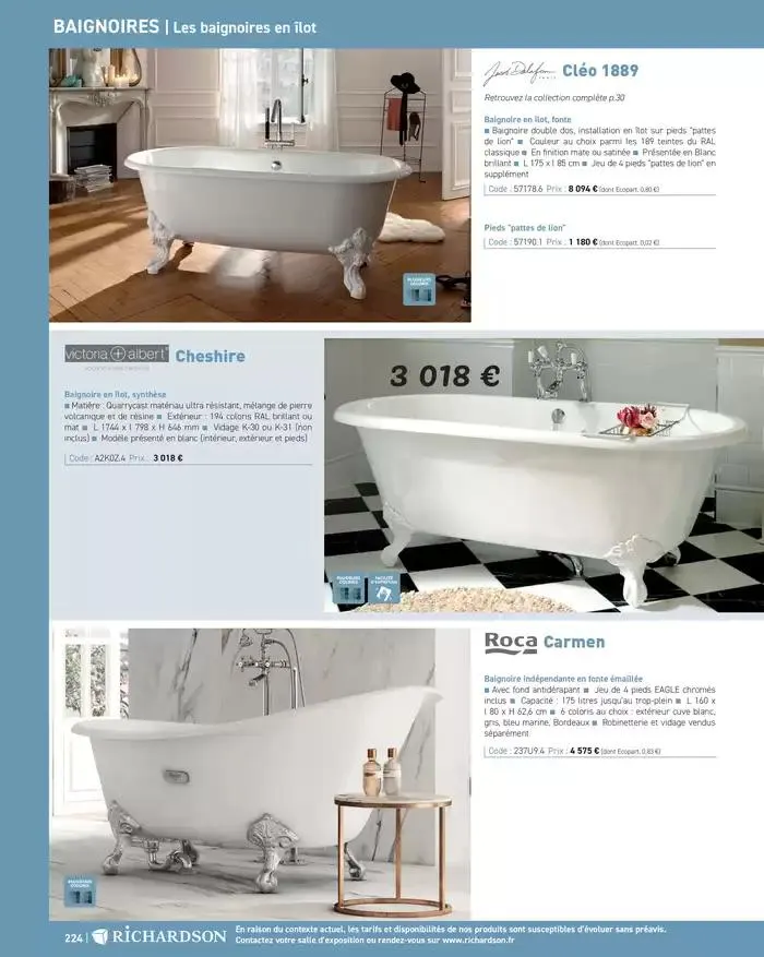 SALLE DE DE BAINS ET CARRELAGE 2025 du 11 avril au 31 décembre 2025 - Catalogue page 226