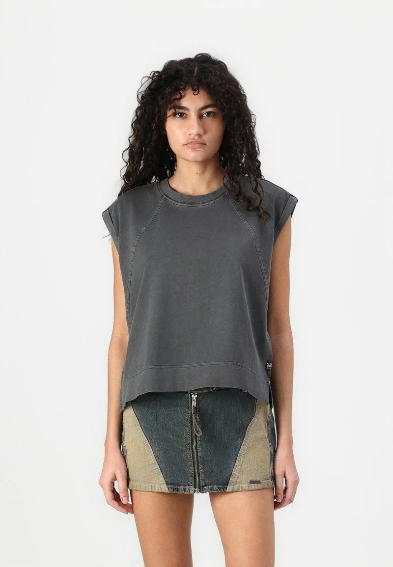 BACK ZIP - Débardeur - black