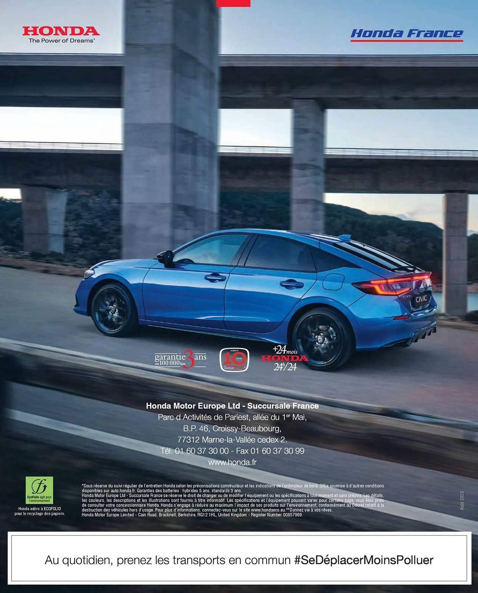 Catalogue Honda Civic Hybrid du 20 décembre au 30 juin 2024 - Catalogue page 100