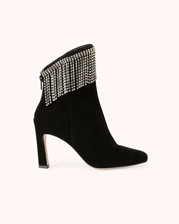 BOTTINE A TALON ORANA en nubuck noir