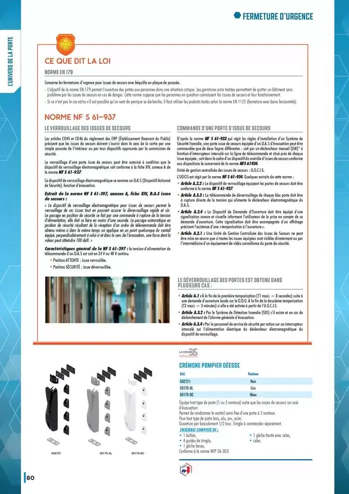 Guide Quincaillerie Serrurerie 2025 - 2026 du 1 avril au 1 avril 2026 - Catalogue page 82