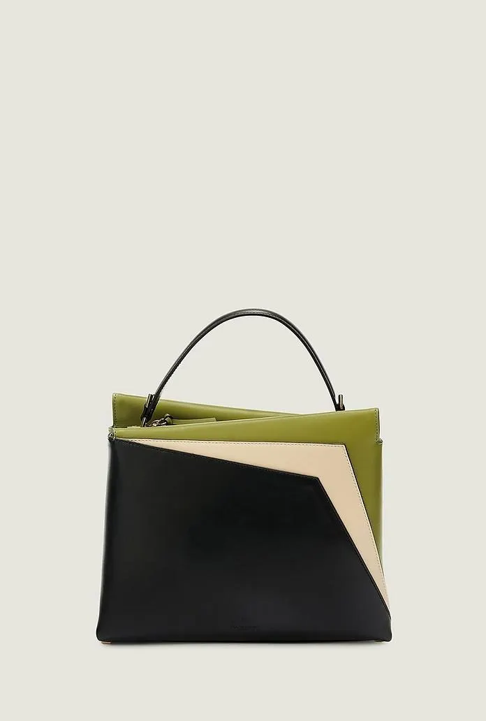 Vela Collage - Leather Top Handel Bag