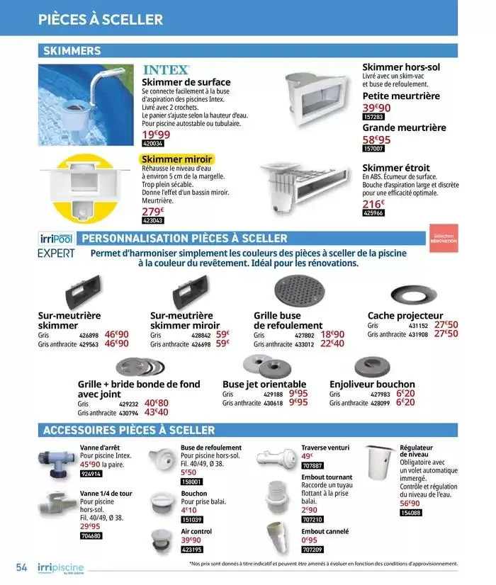 Les plaisir de l'eau Piscine,Spa,Arrosage du 10 mars au 31 décembre 2025 - Catalogue page 54