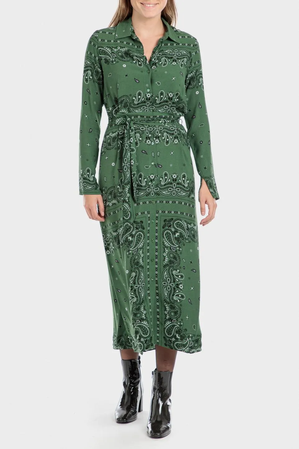 Robe-chemisier verte