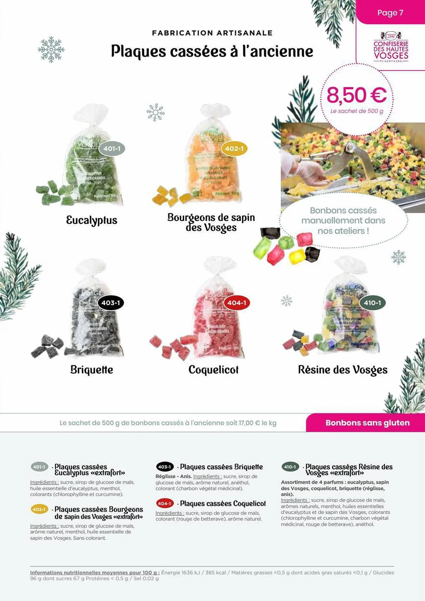 Catalogue Confiserie des Hautes Vosges du 13 juillet au 31 décembre 2023 - Catalogue page 7