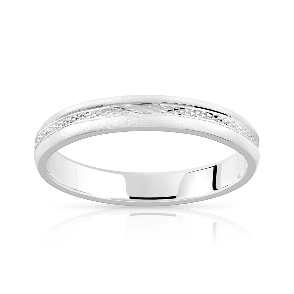 Alliance argent 925 diamanté 3 mm