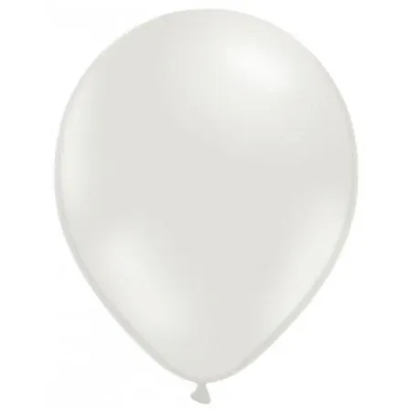 Lot de 100 Ballons blancs perles métallisés 29 cm