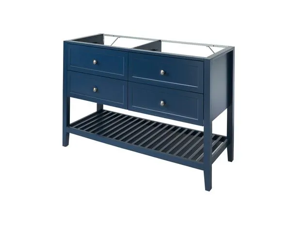 Meuble sous vasque double bleu "Perma" L. 120 x H. 80,6 x P. 45 cm - GoodHome